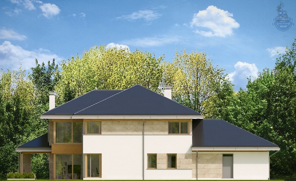 КД-370: двухэтажный каркасный дом с гаражем