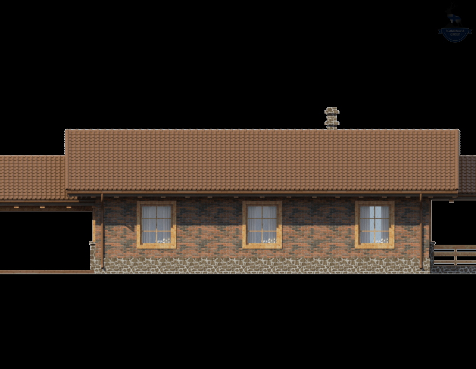 КД-390: 1 этажный каркасный дом с парковочным местом