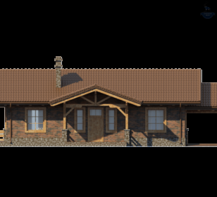 КД-390: 1 этажный каркасный дом с парковочным местом