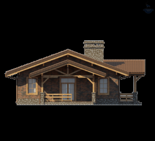 КД-390: 1 этажный каркасный дом с парковочным местом