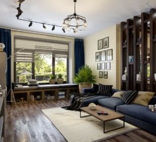 КД-400: двухэтажный каркасный дом с мансардой и гаражом