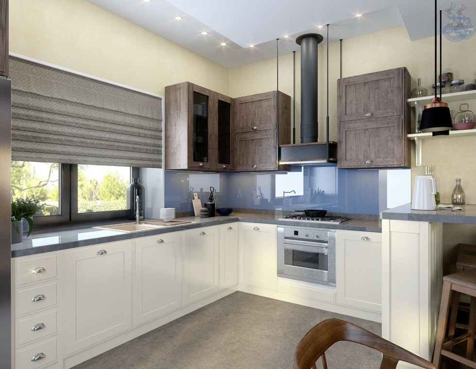 КД-400: двухэтажный каркасный дом с мансардой и гаражом