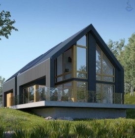 КД-490: двухэтажный каркасный дом в стиле Barn House