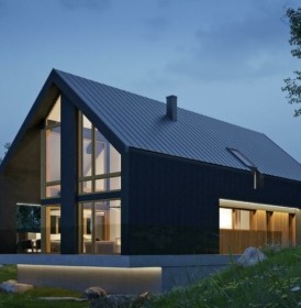 КД-490: двухэтажный каркасный дом в стиле Barn House