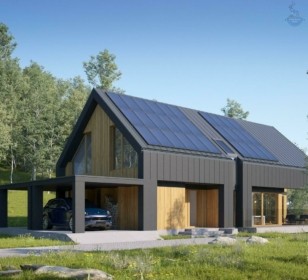 КД-490: двухэтажный каркасный дом в стиле Barn House