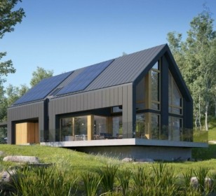 КД-490: двухэтажный каркасный дом в стиле Barn House