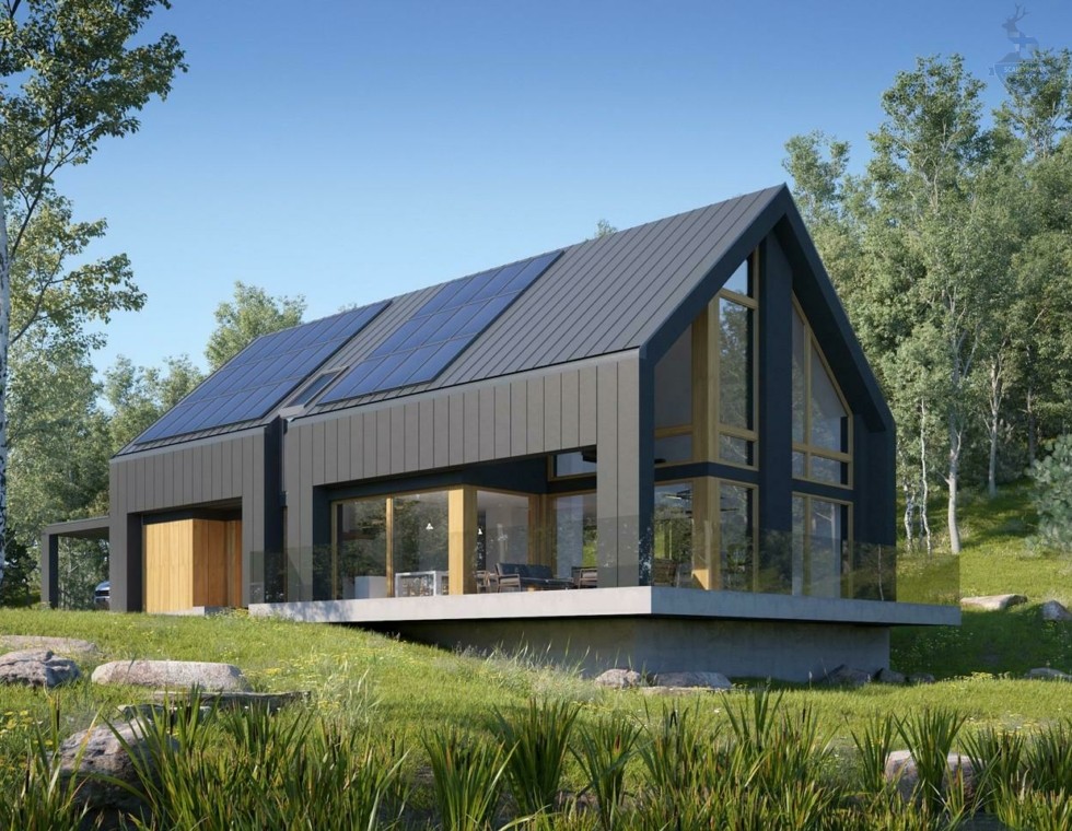 КД-490: двухэтажный каркасный дом в стиле Barn House