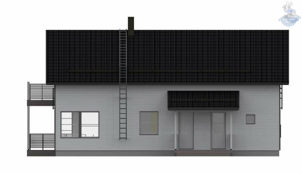 Каркасный дом с сауной КД 500