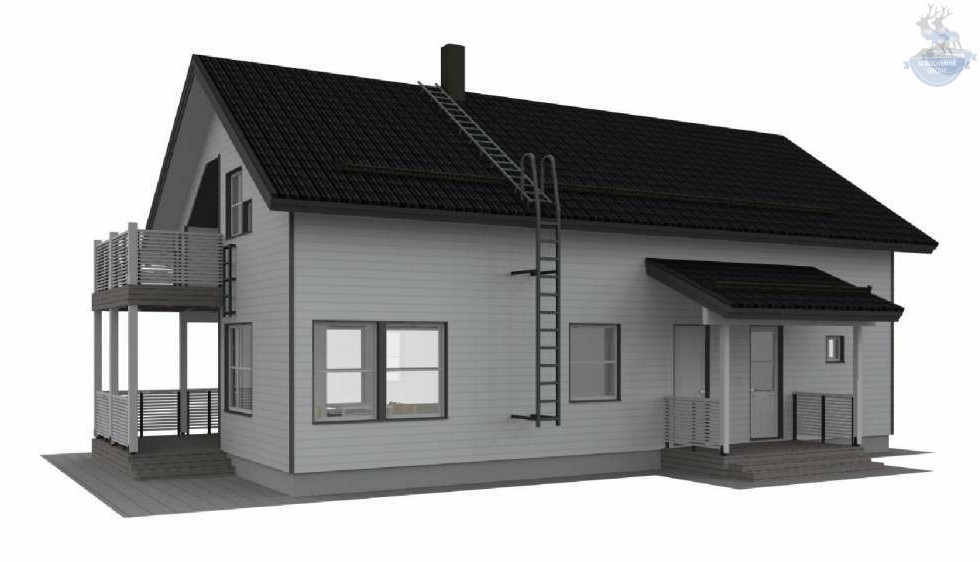 Каркасный дом с сауной КД 500