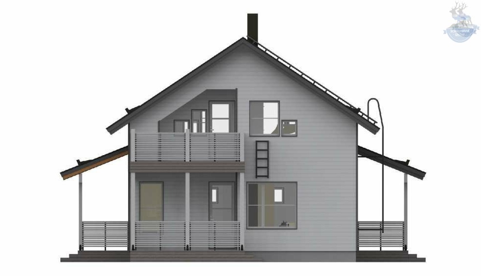 Каркасный дом с сауной КД 500