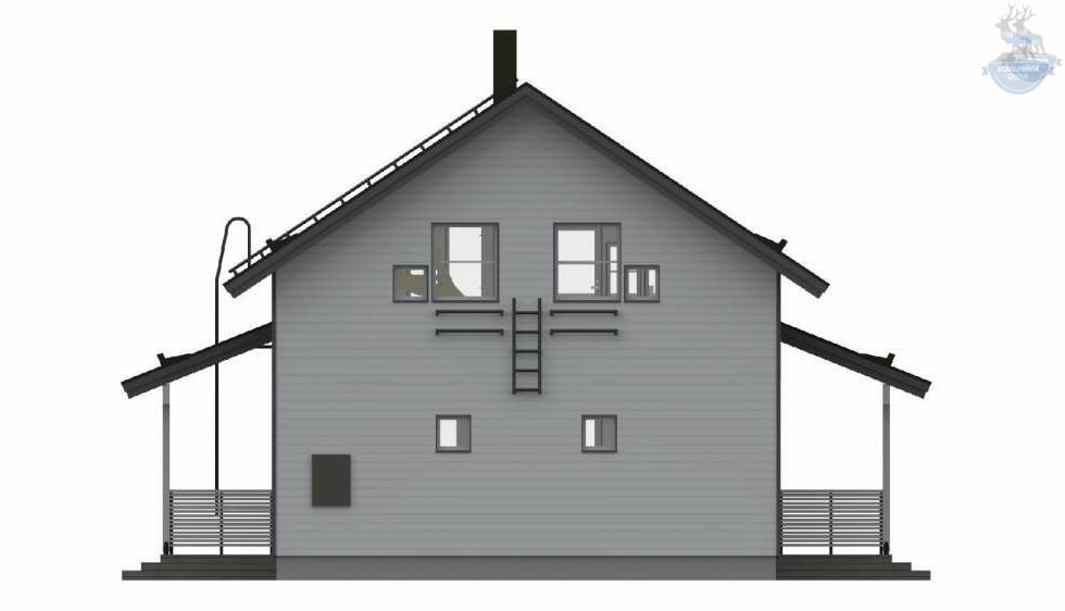 Каркасный дом с сауной КД 500