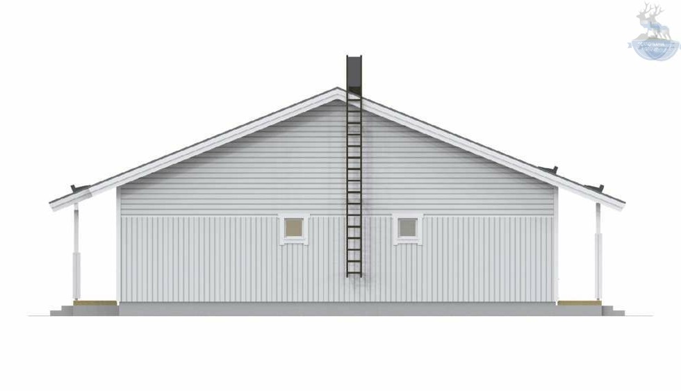 КД-510: каркасный дом с панорамными окнами и террасой