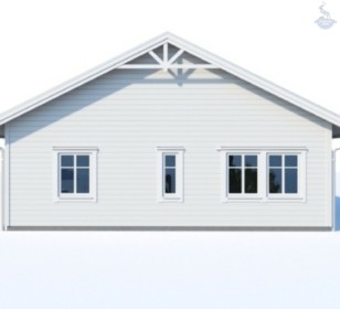 КД-550: одноэтажный каркасный дом с террасой и котельной