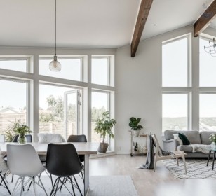 КД-580: одноэтажный каркасный дом с камином