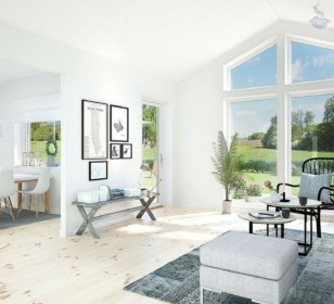 КД-590: одноэтажный каркасный дом с двумя входами