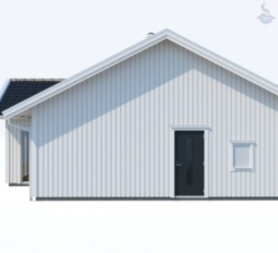 КД-590: одноэтажный каркасный дом с двумя входами