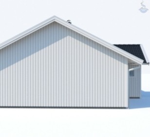 КД-590: одноэтажный каркасный дом с двумя входами