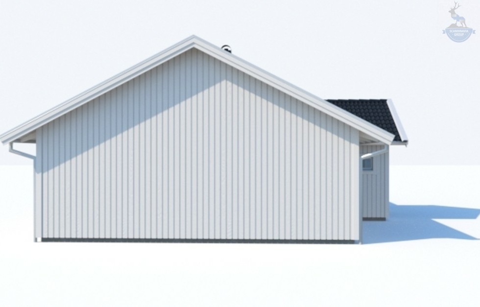 КД-590: одноэтажный каркасный дом с двумя входами