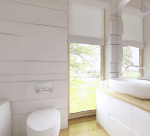 КД-640: одноэтажный каркасный дом с плоской крышей