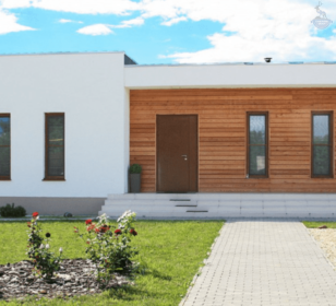 КД-640: одноэтажный каркасный дом с плоской крышей