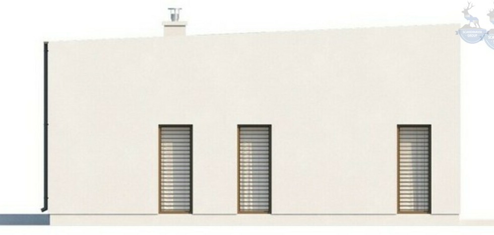 КД-640: одноэтажный каркасный дом с плоской крышей