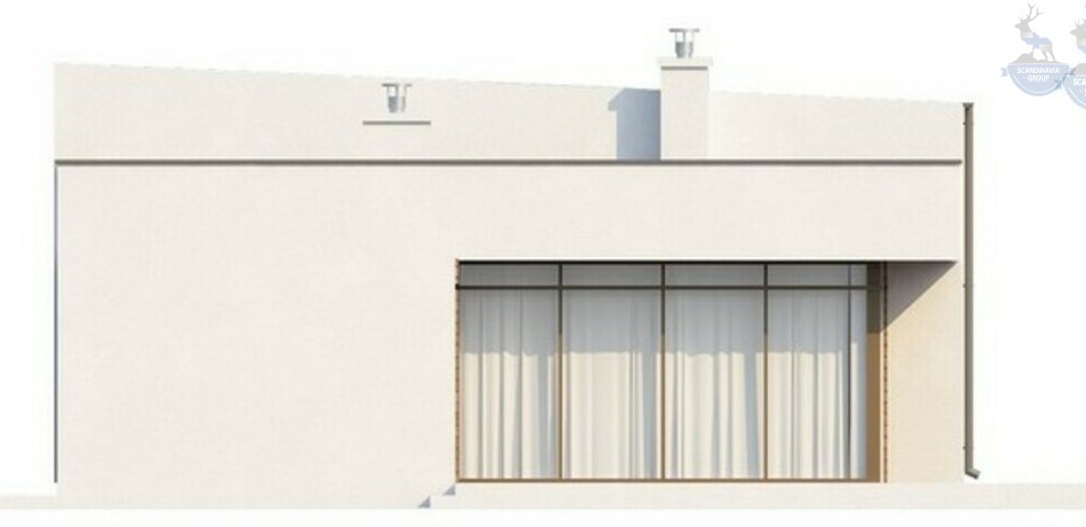 КД-640: одноэтажный каркасный дом с плоской крышей