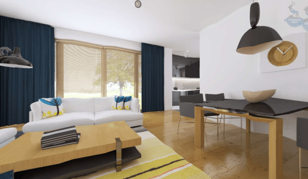 КД-640: одноэтажный каркасный дом с плоской крышей