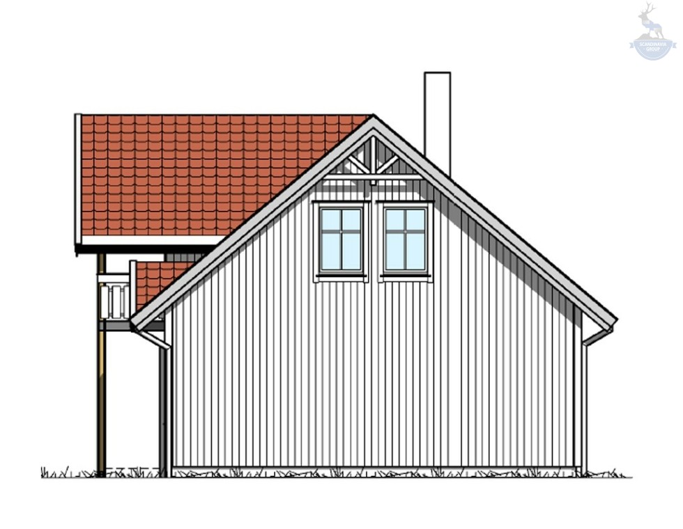 КД-710: каркасный дом с балконом и террасой