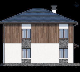 КД-730: двухэтажный каркасный дом с террасой и балконом