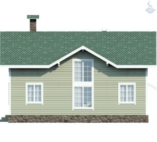 КД-770: двухэтажный каркасный дом с высокими потолками и крыльцом