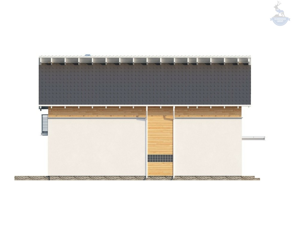 КД-890: 2-х этажный каркасный дом с балконом и террасой