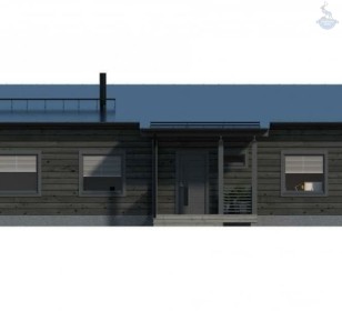 КД-870: одноэтажный каркасный дом с плоской крышей и сауной