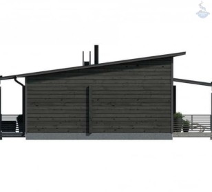 КД-870: одноэтажный каркасный дом с плоской крышей и сауной