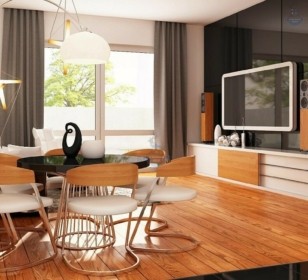 КД-240: одноэтажный каркасный дом с крытой террасой