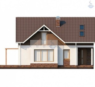 КД-250: двухэтажный каркасный дом с балконом и эркером