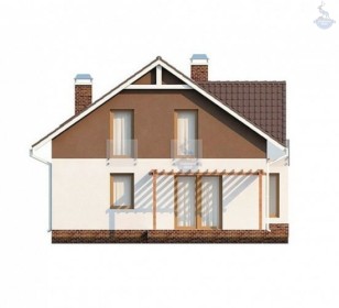 КД-250: двухэтажный каркасный дом с балконом и эркером