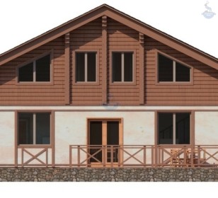 КД-270: двухэтажный каркасный дом с балконом и двумя террасами