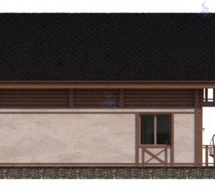 КД-270: двухэтажный каркасный дом с балконом и двумя террасами