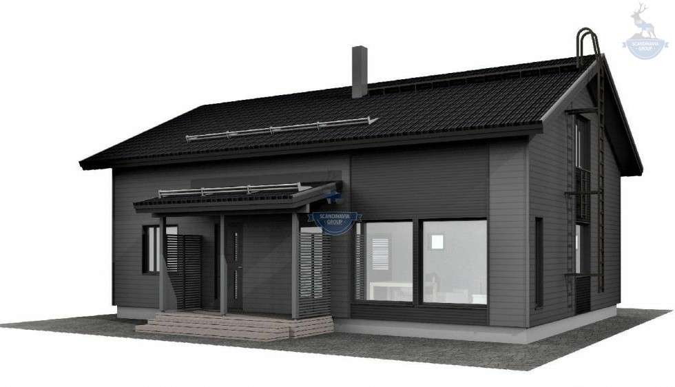 КД-280: 2-х этажный каркасный дом с котельной