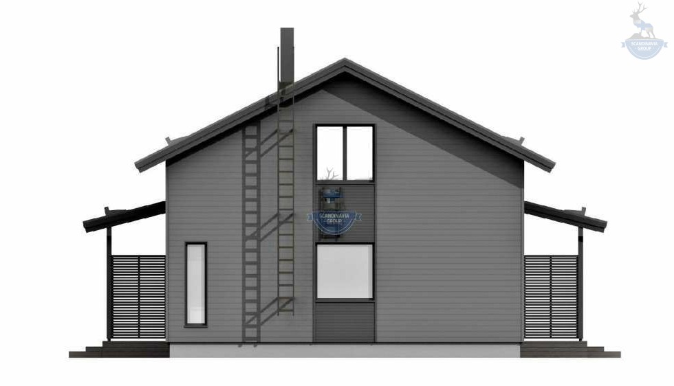КД-280: 2-х этажный каркасный дом с котельной