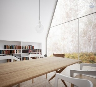 КД-630: двухэтажный каркасный дом с панорамными окнами и двумя террасами