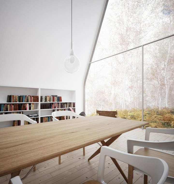 КД-630: двухэтажный каркасный дом с панорамными окнами и двумя террасами