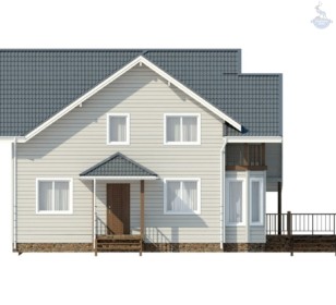 КД-30: двухэтажный каркасный дом с террасой