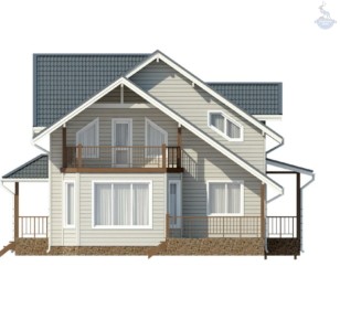 КД-30: двухэтажный каркасный дом с террасой