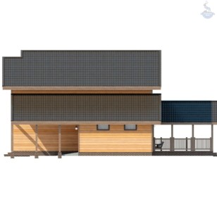 КД-60: двухэтажный каркасный дом с балконом, мансардой и террасой