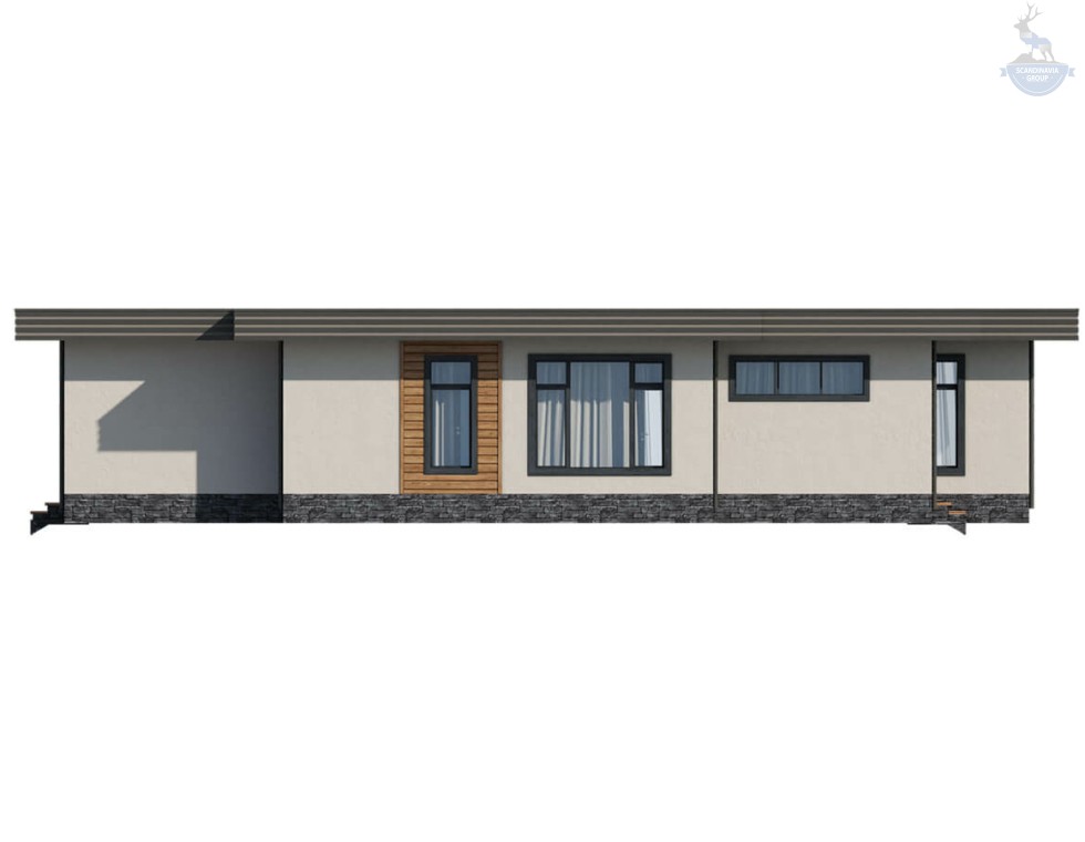 КД-1020: современный каркасный дом с плоской крышей