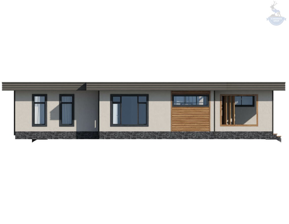 КД-1020: современный каркасный дом с плоской крышей