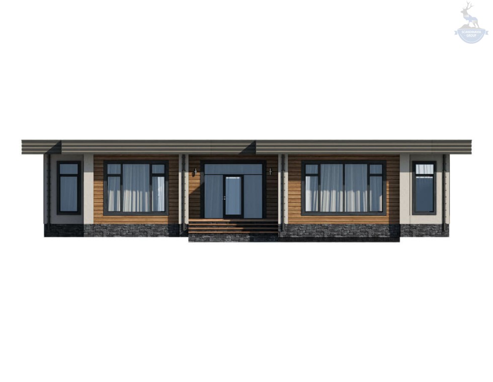 КД-1020: современный каркасный дом с плоской крышей