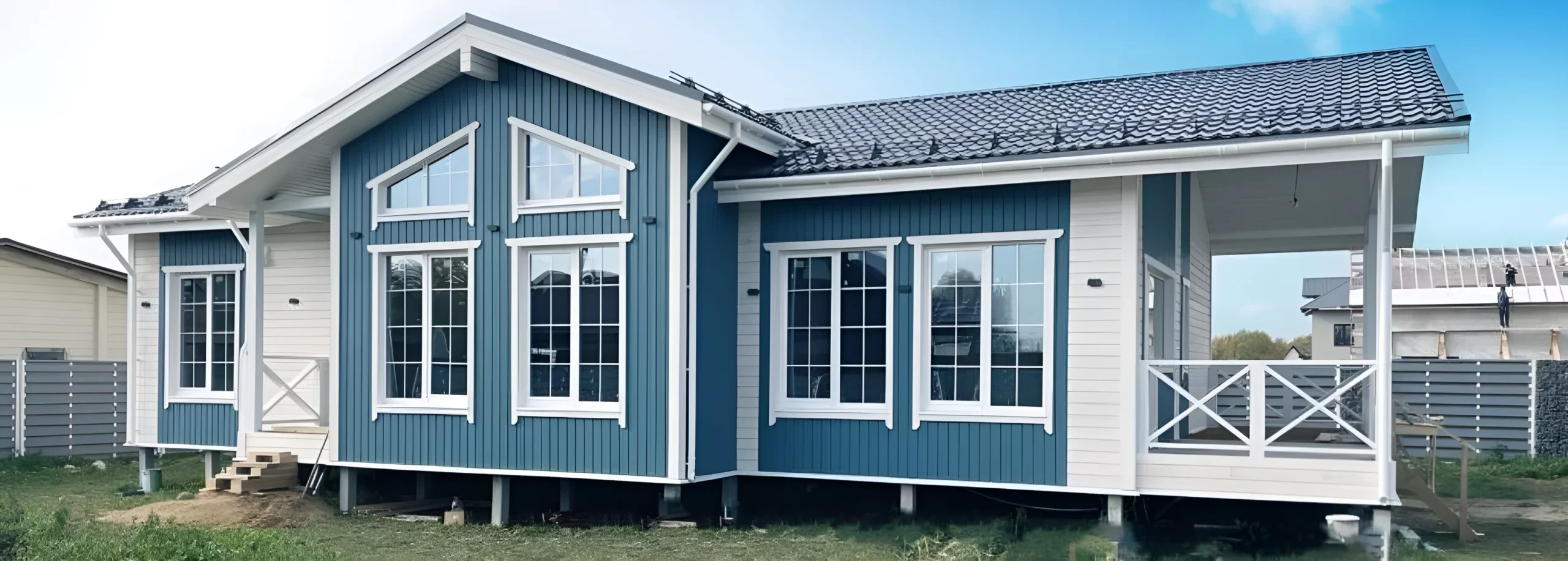 каркасный дом на Ж/Б сваях