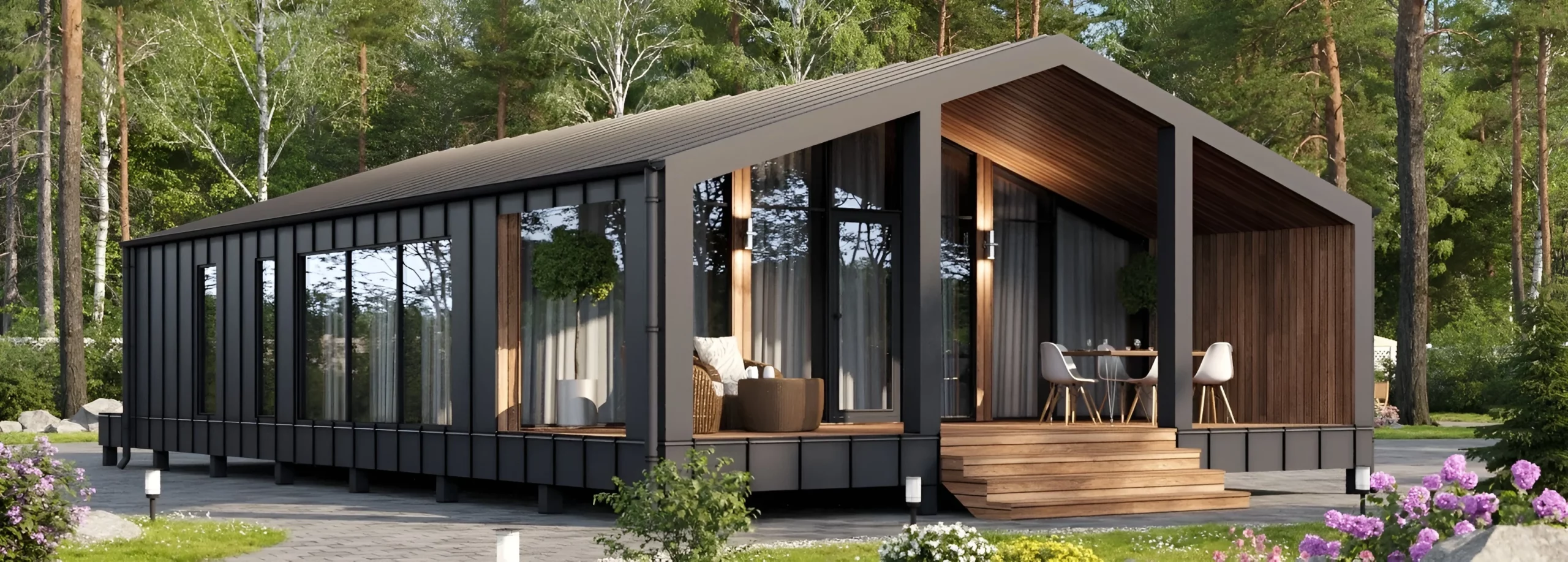 Каркасный дом на винтовых сваях